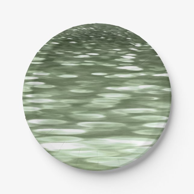 Prato De Papel Resumo #3: Desfoque verde oliva (Frente)