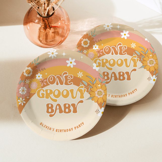 Prato De Papel Retrair um aniversário de bebê rancho (Criador carregado)