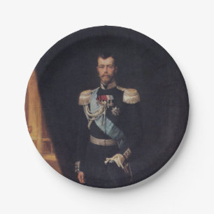 Prato De Papel Retrato do czar Nicholas II (por Albert Edelsense)