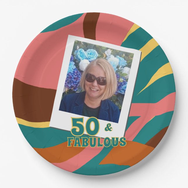 Prato De Papel retrato fabuloso de celebração de aniversário de 5 (Frente)