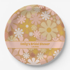 Prato De Papel Retro 60s 70s Estética Floral Personalizada