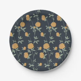Prato De Papel Retro Botanical Meadow Clover | Midnight Garden