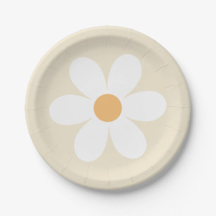 Prato De Papel Retro daisy tan boho