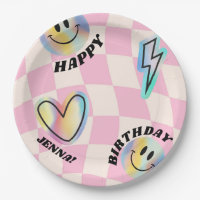 Retro Emoji Sorri Aniversário Para Meninas