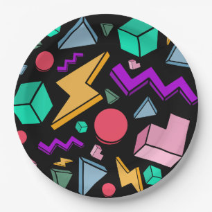 Prato De Papel Retro estético da Vintage dos anos 80