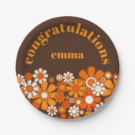 Prato De Papel Retro Garden Vintage 70s - Floral Personalizado