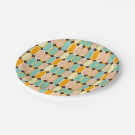 Prato De Papel Retro geometric pattern with vertical ovals