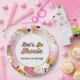 Prato De Papel Retro Grooy Vamos para o dia de aniversário das br