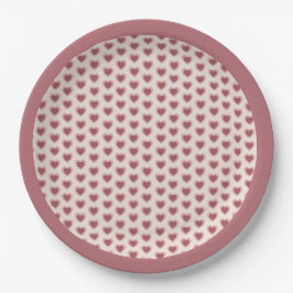 Prato De Papel Retro Hearts Pink Burgundy Y2K Style
