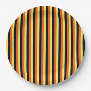 Prato De Papel Retro Moderno Estimulado Elegante Preto e Amarelo