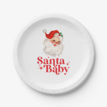 Retro Santa Baby chá de bebê de Natal
