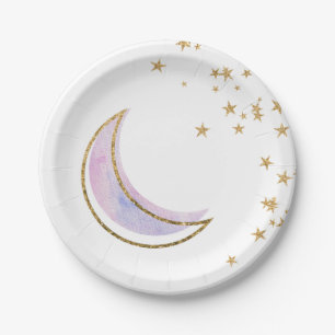 Prato De Papel Revelação de Gênero de Placas Estrelas Azuis Ro