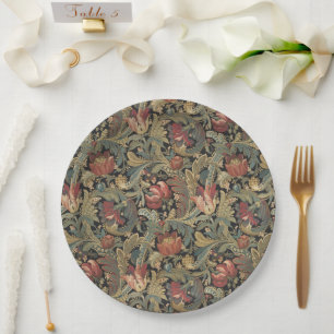 Prato De Papel Rich Floral Tapeçaria Brocade Antique Clássica