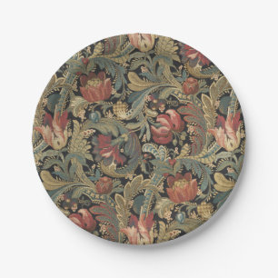 Prato De Papel Rich Floral Tapeçaria Brocade Antique Clássica