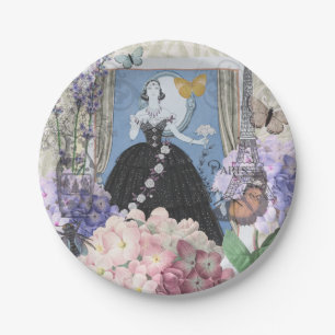 Prato De Papel Rico Floral da Mulher Vitoriana