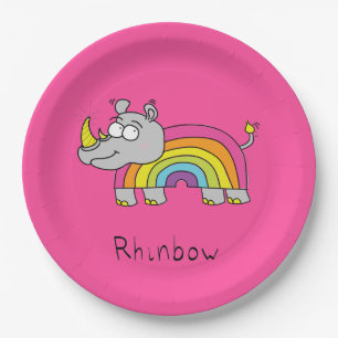 Prato De Papel Rinobow Rhino Rainbow Paper Planta Rosa