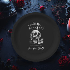 Prato De Papel RIP 2000 Festa de aniversário Negra Negra Negra