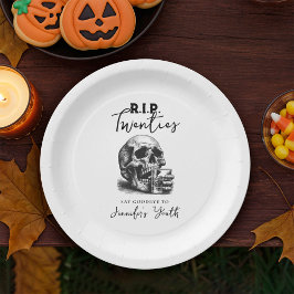 Prato De Papel RIP 200 White Vintage Festa de aniversário do crân
