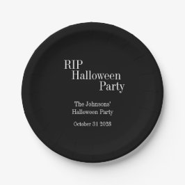 Prato De Papel RIP Halloween Black and White Party