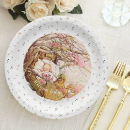 Prato De Papel Rock A Bye Baby Nursery Rhyme Chá de fraldas