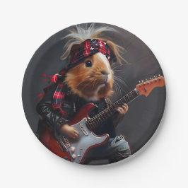 Prato De Papel Rock n Roll Guiné Pig