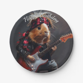 Prato De Papel Rock n Roll Guiné Pig Birthday