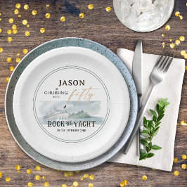 Prato De Papel Rock the Yacht 50th Birthday Personalizado
