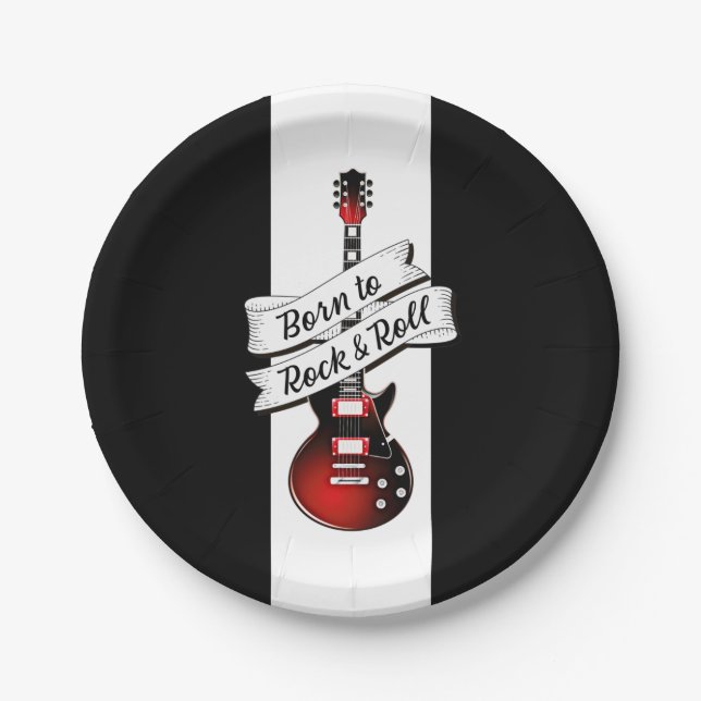 Prato De Papel Rocker Guitar Nascer para Rock and Roll Music Part (Frente)