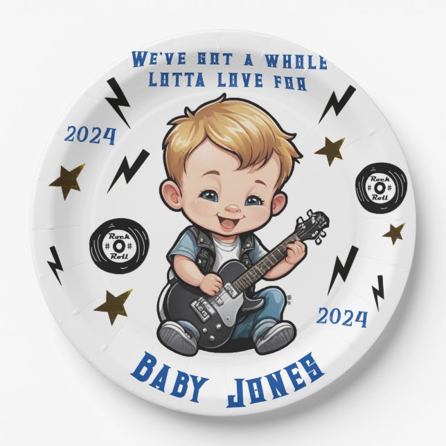 Prato De Papel Rocker Rock N Roll Lotta Love Boy (Frente)