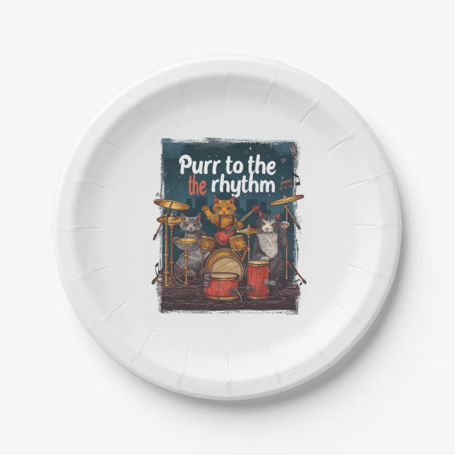 Prato De Papel Rockin' Cat Banda (Frente)