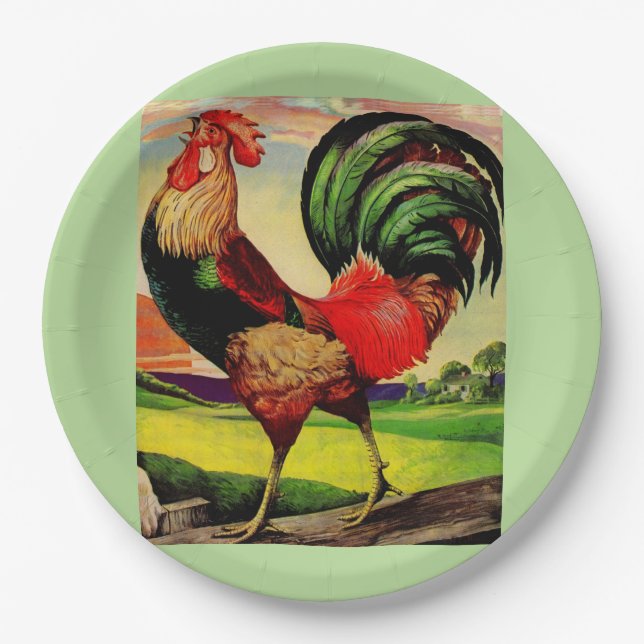 Prato De Papel Rocky the Handsome Rooster (Frente)