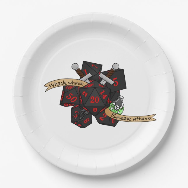 Prato De Papel Rogue Dice Design (Frente)