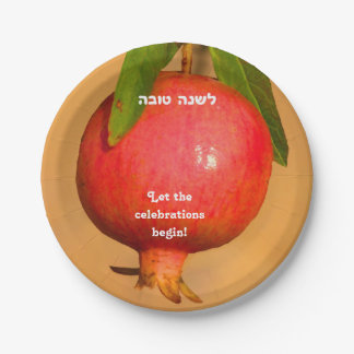 Prato De Papel Romã Rosh HaShana