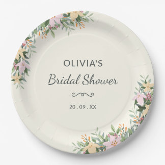 Prato De Papel Romantic Floral Bridal Shower