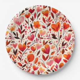 Prato De Papel Romântico Bloom: Dia de os namorados