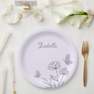 Prato De Papel Romântico elegante floral