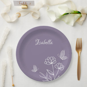 Prato De Papel Romântico elegante floral