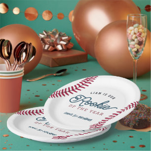 Prato De Papel Rookie do Ano do primeiro aniversario Baseball