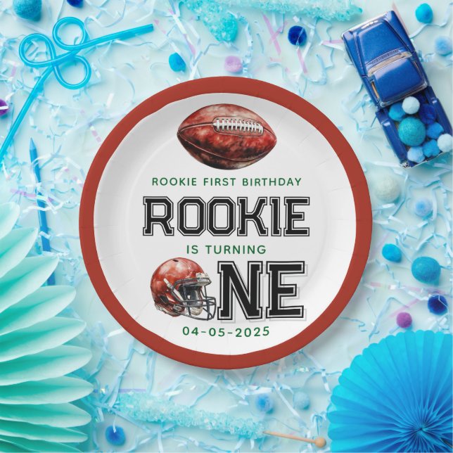Prato De Papel Rookie do Ano do primeiro aniversario de Futebol (Festa)