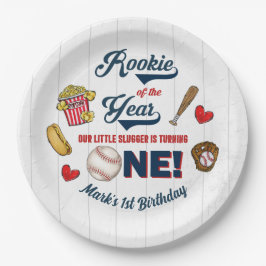 Prato De Papel Rookie do Ano do primeiro aniversario do Baseball