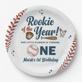 Prato De Papel Rookie do Ano do primeiro aniversario do Baseball 