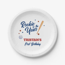 Prato De Papel Rookie Do primeiro aniversario Do Ano