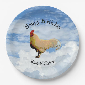 PRATO DE PAPEL ROOSTER SKY CLOUDS FELIZES PLACA DE PAPEL DE ANIVE