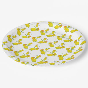 Prato De Papel Rosa amarelo