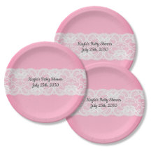 Rosa com Chá de fraldas de rendas