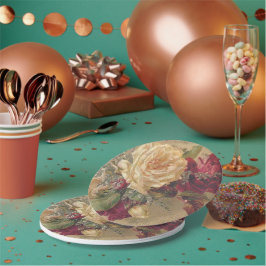 Prato De Papel Rosa Floral Vitoriana Vintage