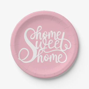 Prato De Papel Rosa home doce Home