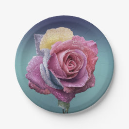 Prato De Papel Rosa multicolor