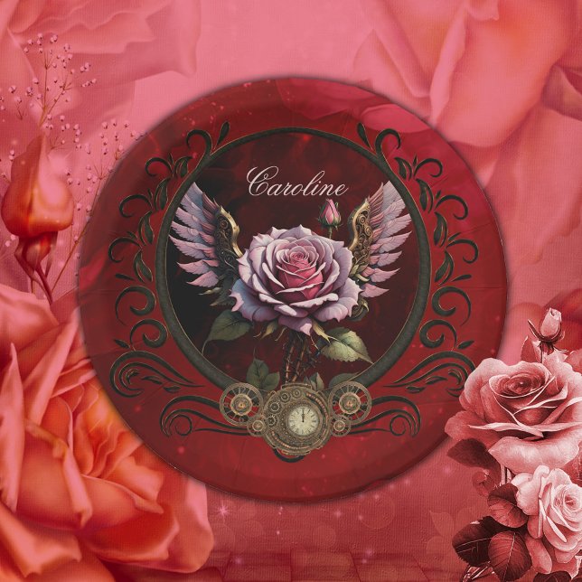 Prato De Papel Rosa Steampunk (Criador carregado)