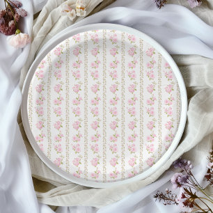 Prato De Papel Rosa Vintage Pink